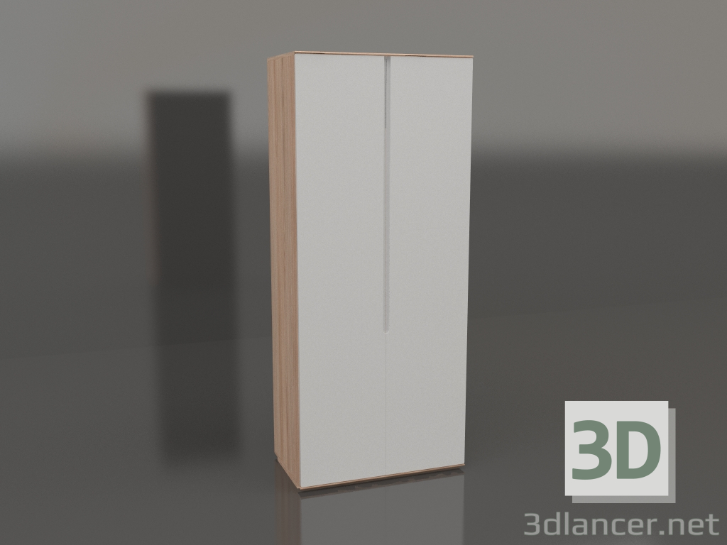 3d model Middle module wardrobe Ena with hangers and shelves wide - preview