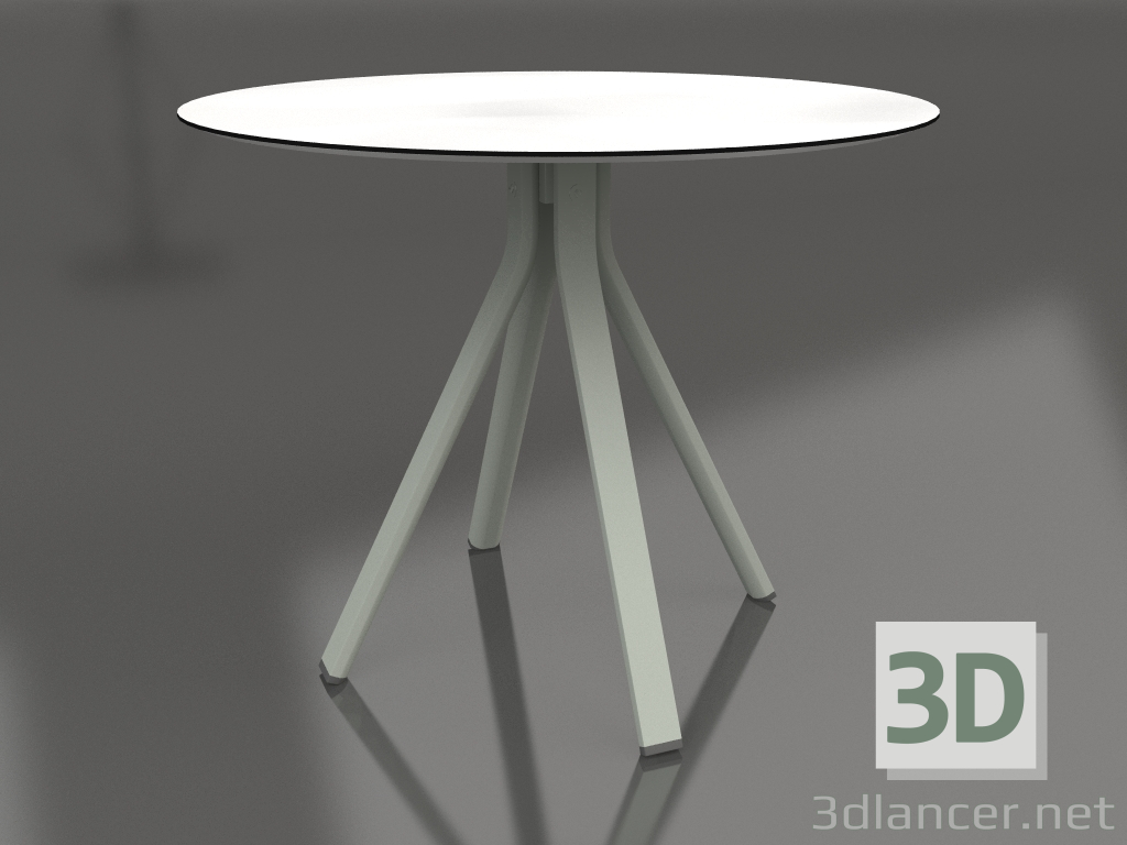 modèle 3D Table à manger ronde sur pied colonne Ø90 (Gris ciment) - preview