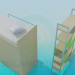 3d model The two-storey children's bed with a shelf - preview