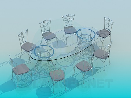 3d model Banquet table - preview 3d model Banquet table - preview