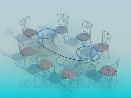 3d model Banquet table - preview 3d model Banquet table - preview