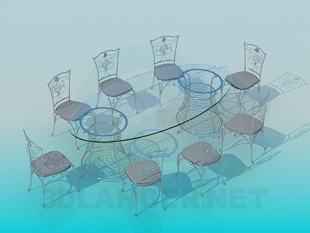 3d model Banquet table - preview 3d model Banquet table - preview