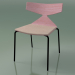 3d model Stackable chair 3710 (4 metal legs, with cushion, Pink, V39) - preview