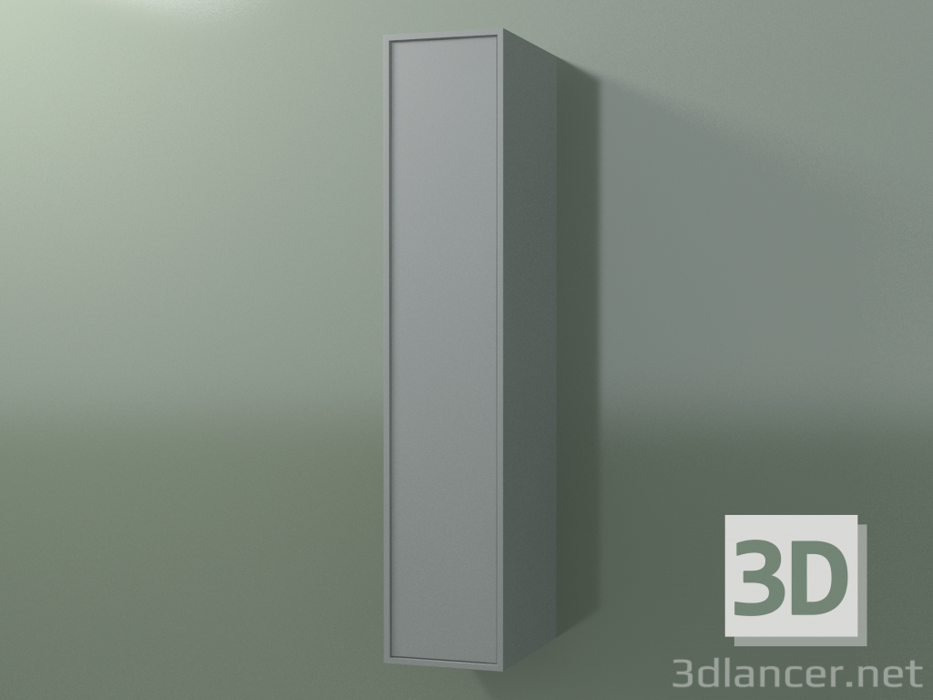 Modelo 3d Armário de parede com 1 porta (8BUADDD01, 8BUADDS01, Cinza prateado C35, L 24, P 36, H 120 cm) - preview