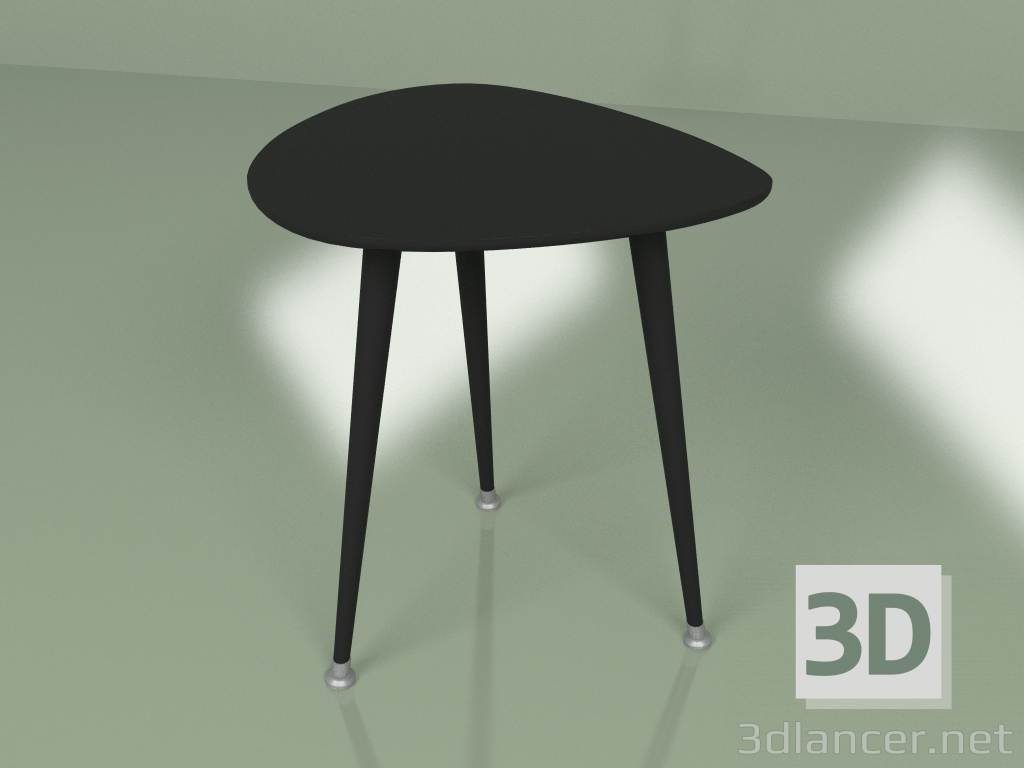 3d модель Приставной стол Капля монохром (черный) – превью