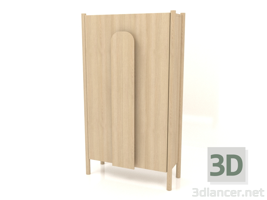 3D modeli Uzun kulplu gardırop W 01 (800x300x1400, ahşap beyazı) - önizleme