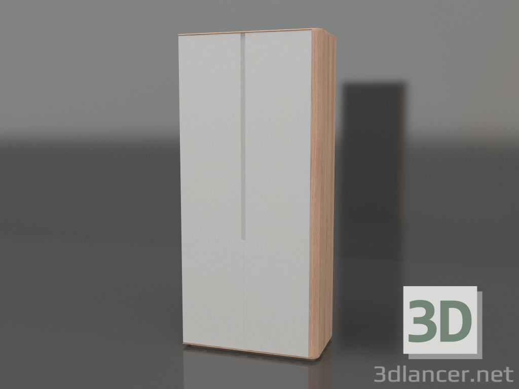 3d model Right wardrobe module Ena with hangers and shelves wide - preview
