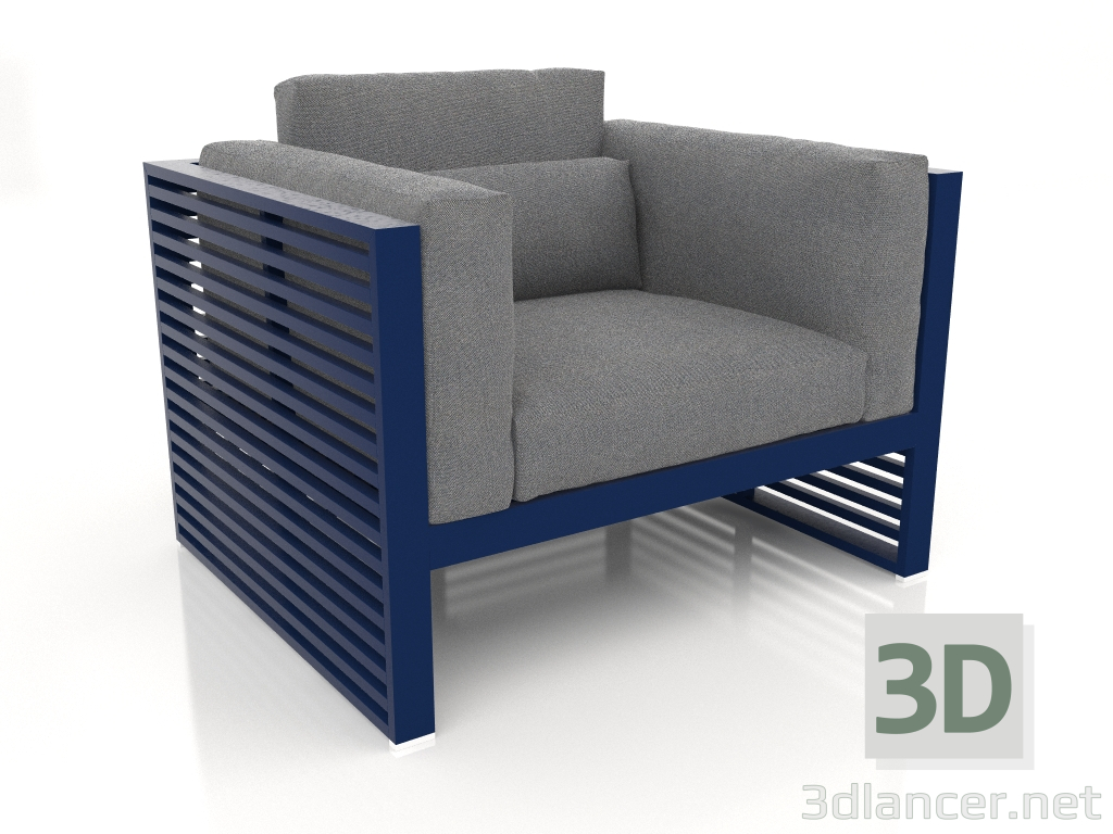 3 डी मॉडल ऊंची पीठ वाली लाउंज कुर्सी (रात नीला) - पूर्वावलोकन