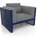 3d model Lounge chair with a high back (Night blue) - preview