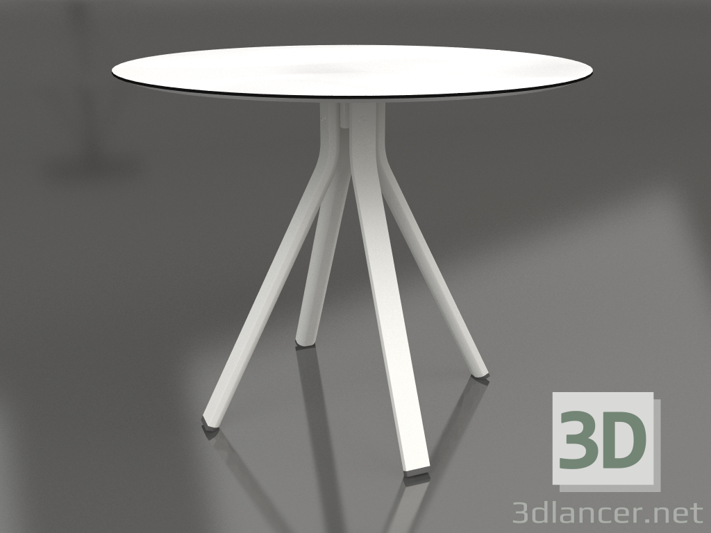 Modelo 3d Mesa de jantar redonda com perna de coluna Ø90 (cinza ágata) - preview