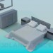 modèle 3D Les meubles dans la chambre à coucher - preview