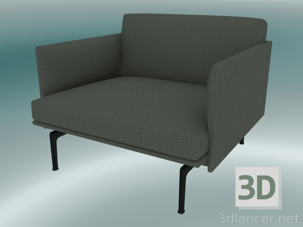 3d model Esquema del sillón (Fiord 961, negro) - vista previa