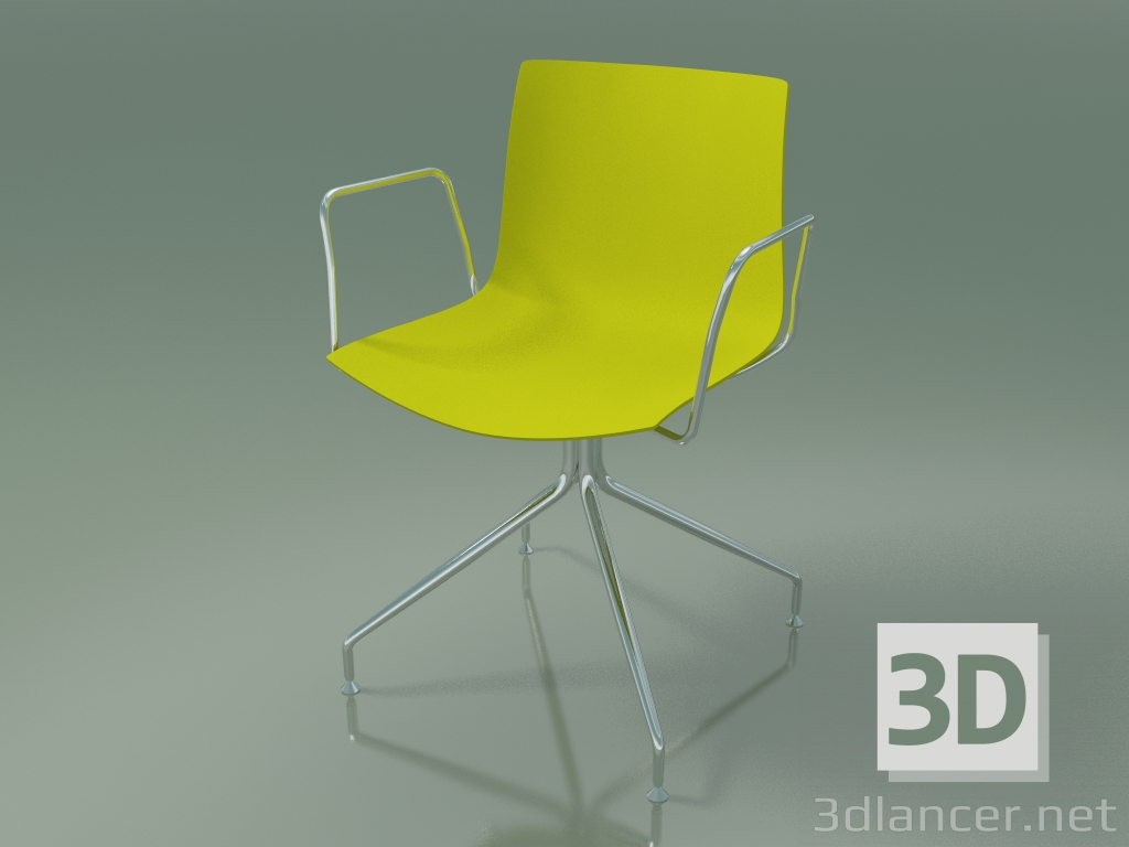 modèle 3D Chaise 0257 (pivotante, avec accoudoirs, polypropylène PO00118) - preview