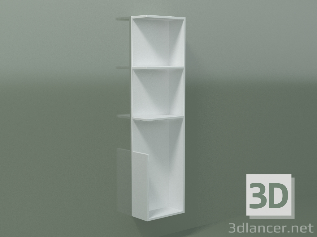3D Modell Vertikales Regal (90U19004, Gletscherweiß C01, L 24, P 12, H 96 cm) - Vorschau