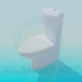 3d model toilet with elongated lid - preview