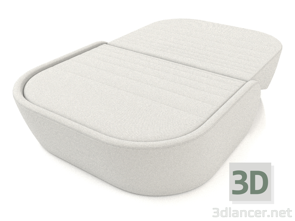 3d model 1.5 seater sofa-bed (folded out) - preview
