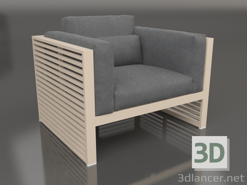 modello 3D Poltrona lounge con schienale alto (Sabbia) - anteprima