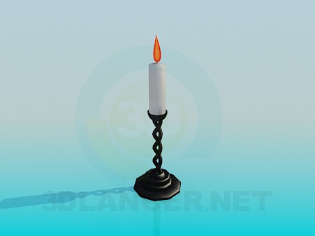 modelo 3D Candelabro con vela - escuchar modelo 3D Candelabro con vela - escuchar