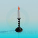 3d model Candlestick with candle - preview