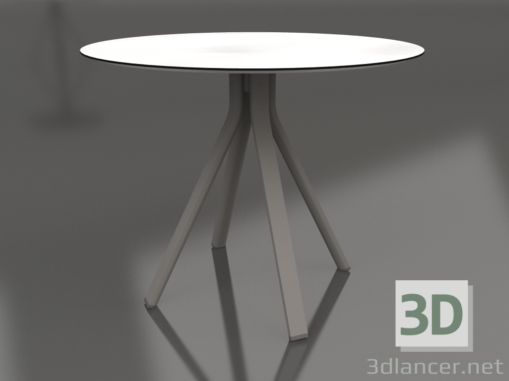 modèle 3D Table à manger ronde sur pied colonne Ø90 (Gris quartz) - preview