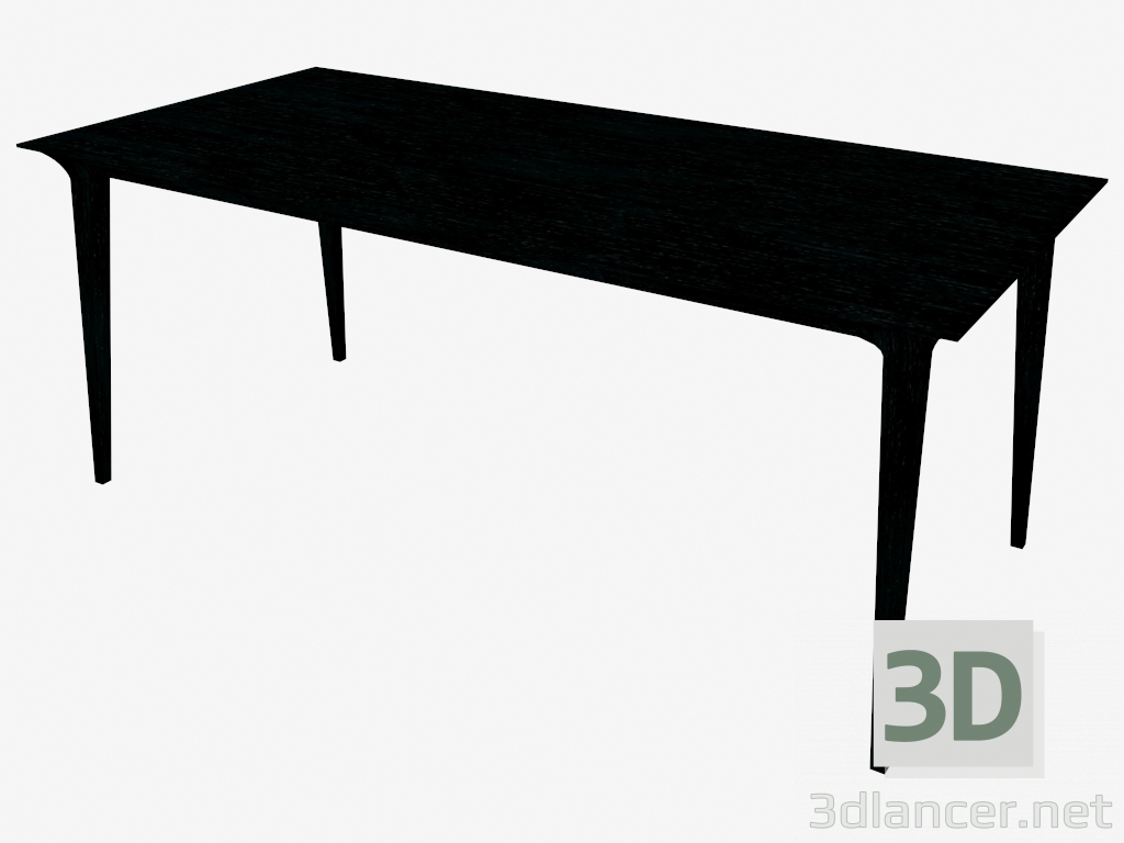 modèle 3D Table à manger (frêne teinté noir 90x180) - preview