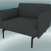 3d model Esquema del sillón (Hallingdal 166, negro) - vista previa