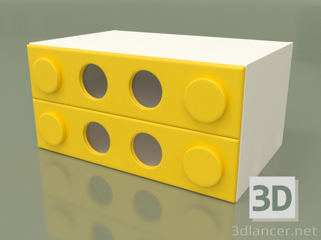 3D Modell Kleine Kommode (Gelb) - Vorschau