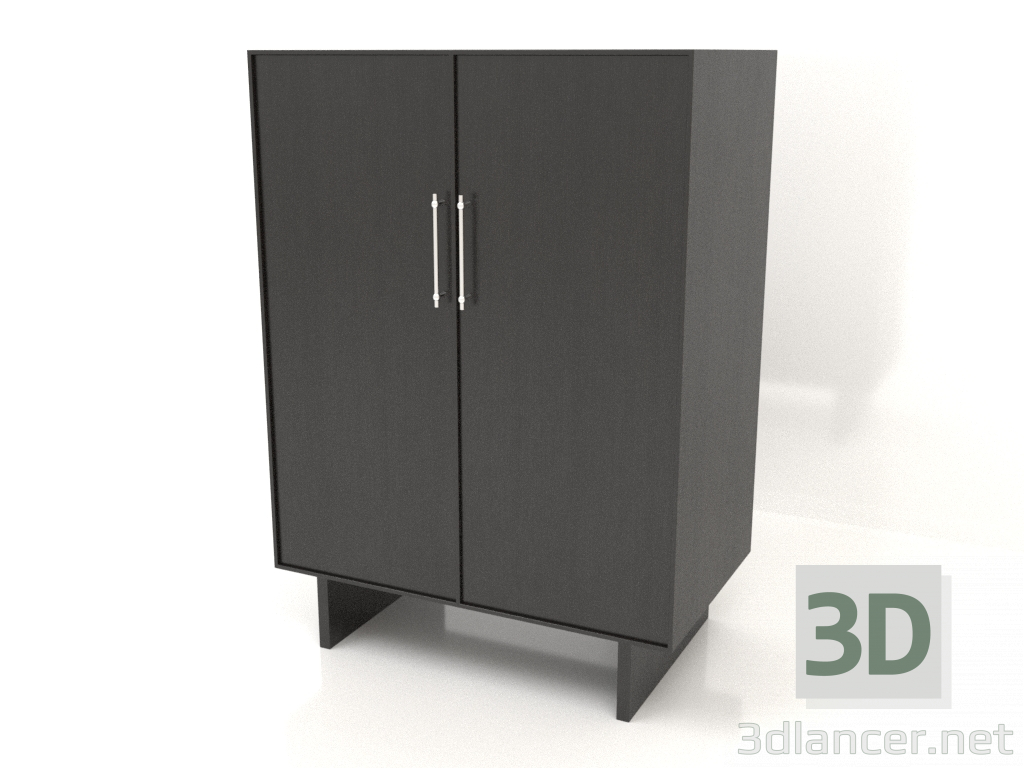 3D modeli Gardırop W 02 (1000x600x1400, ahşap siyah) - önizleme