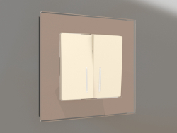 Two-gang switch with backlight (ivory matte)