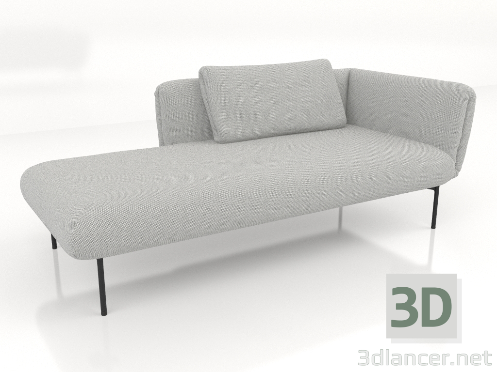 modello 3D Chaise longue 190 destra (opzione 1) - anteprima