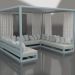 3d model Sofa with curtains (Blue gray) - preview
