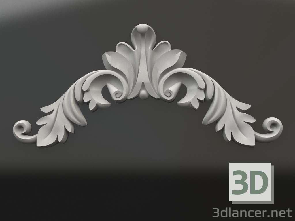 3d model Decorative plaster element DE 034 (336x163) - preview