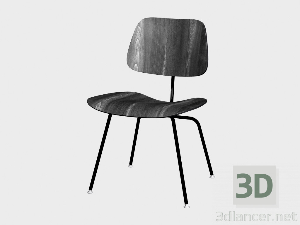 3D Modell Stuhl Sperrholz Gruppe DCM (dunkel) - Vorschau