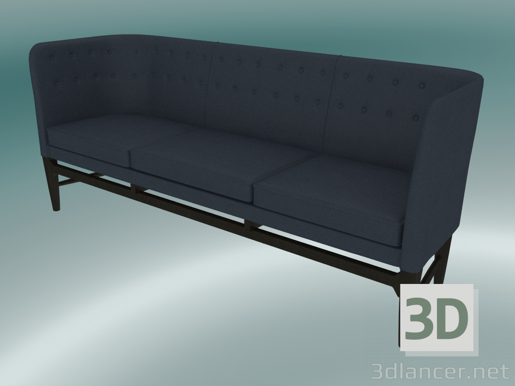 3d model Triple sofa Mayor (AJ5, H 82cm, 62x200cm, Walnut, Divina - 793) - preview
