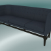 3d model Triple sofa Mayor (AJ5, H 82cm, 62x200cm, Walnut, Divina - 793) - preview