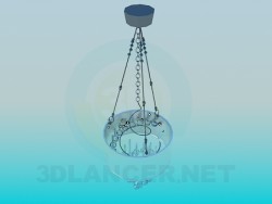 Спіралеподібна люстра з хрусталнимі кульками