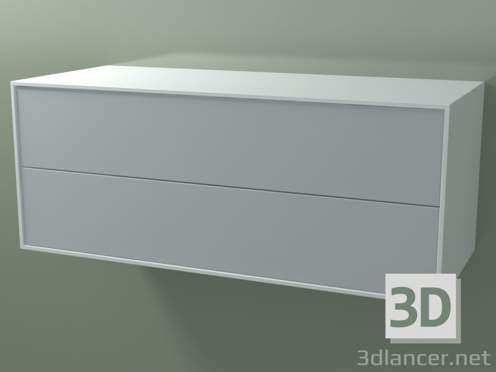 3D Modell Doppelbox (8AUECB01, Gletscherweiß C01, HPL P03, L 120, P 50, H 48 cm) - Vorschau