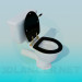modèle 3D Cuvette de toilette avec couvercle dans un style rétro - preview