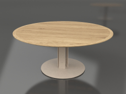 डाइनिंग टेबल Ø170 (रेत, इरोको लकड़ी)