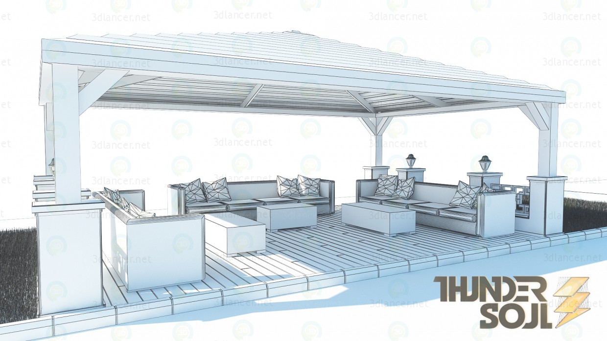 3d Chalet in Garden model buy - render 3d Chalet in Garden model buy - render