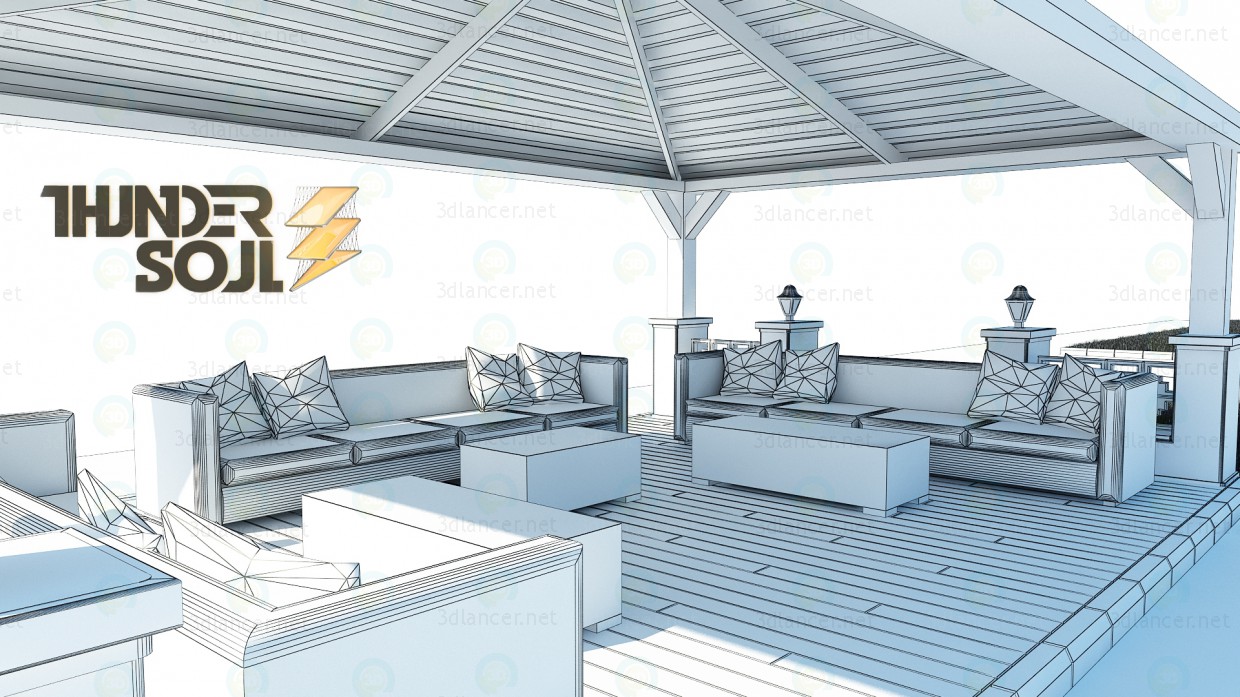 3d Chalet in Garden model buy - render 3d Chalet in Garden model buy - render