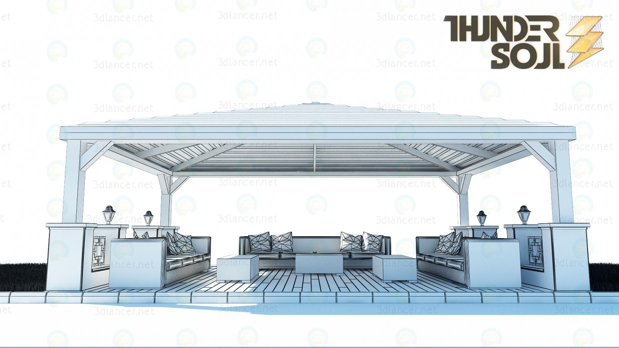 3d Chalet in Garden model buy - render 3d Chalet in Garden model buy - render
