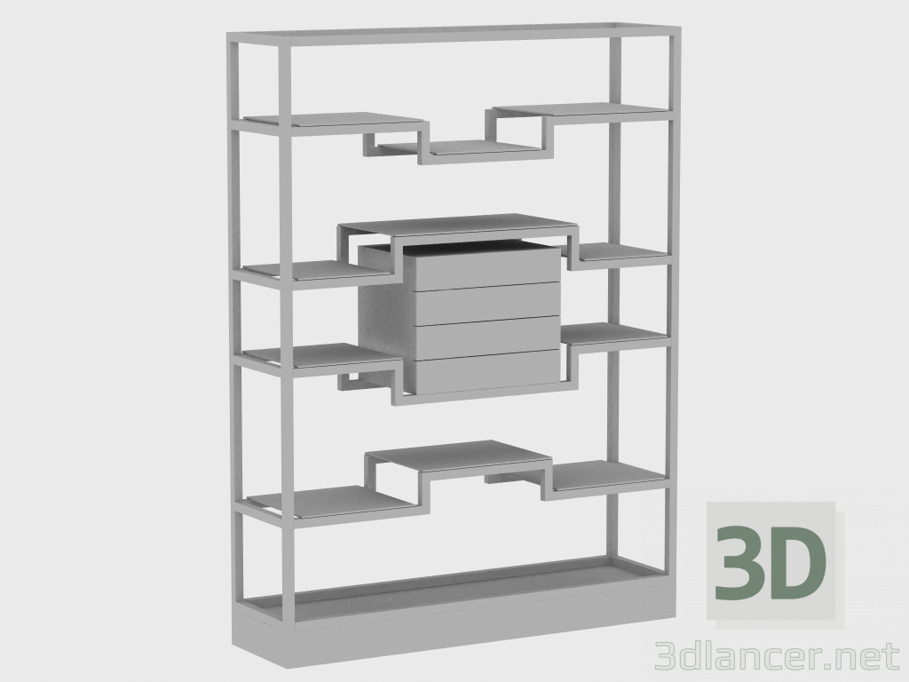 3D Modell Gestell mit Bordstein LIBRERIA ETRURIA CASSETTI Y736 (150Х40ХН202) - Vorschau