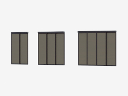 Interroom partition of A6 (dark brown black glossy glass)