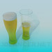 3d model Glasses of beer - preview