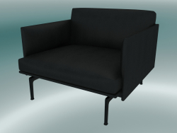 Contorno del sillón (cuero negro refinado, negro)
