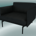 3d model Contorno del sillón (cuero negro refinado, negro) - vista previa