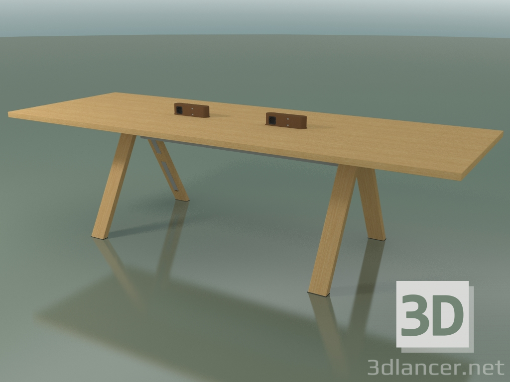 modello 3D Tavolo con piano da ufficio 5031 (H 74 - 280 x 98 cm, rovere naturale, composizione 1) - anteprima