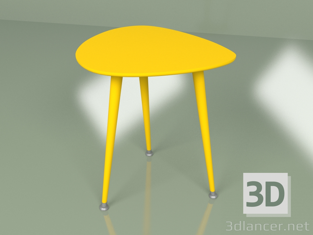 modello 3D Tavolino Drop monocromatico (giallo-senape) - anteprima