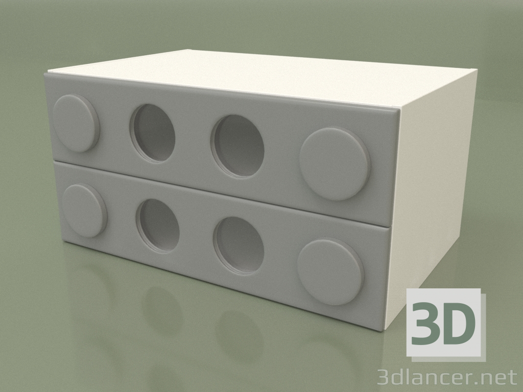 3d model Small chest of drawers (Gray) - preview